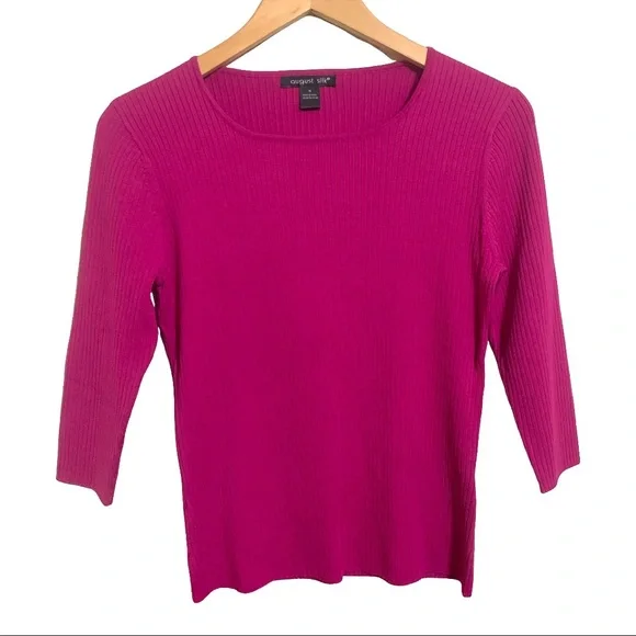 August Silk Women's Pink Crew Neck Sweater - Picture 1 of 5